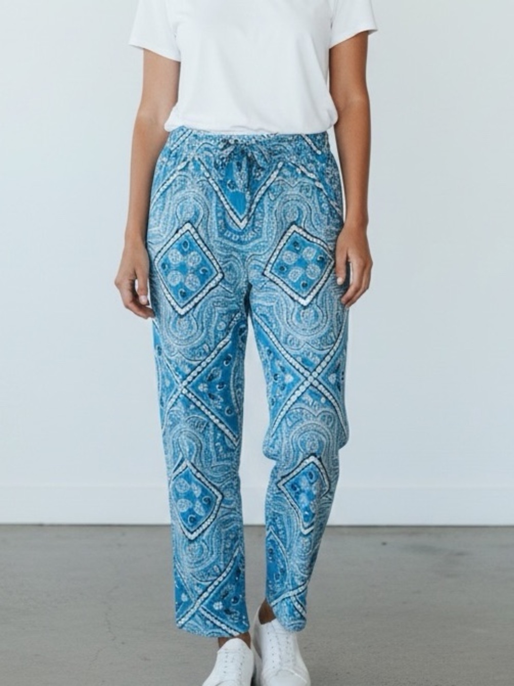 Vineyard Vines Womens Blue Bandana Print Relaxed Lounge Pants - Size Small